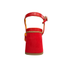 LUCREZIA D’ALTAVILLA sandalo rosso pelle/tessuto effetto camoscio 6221 MADE IN ITALY