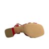LUCREZIA D’ALTAVILLA sandalo rosso pelle/tessuto effetto camoscio 6221 MADE IN ITALY