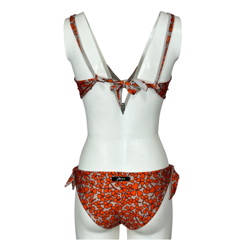 JUSTMINE bikini vela double-face coppa C fiori beige/arancio B2699C  1144 MADE IN ITALY