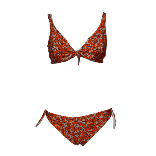 JUSTMINE bikini vela double-face coppa C fiori beige/arancio B2699C  1144 MADE IN ITALY