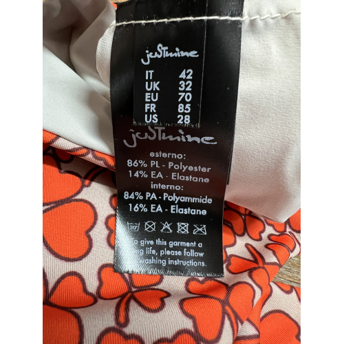JUSTMINE bikini vela double-face coppa C fiori beige/arancio B2699C  1144 MADE IN ITALY