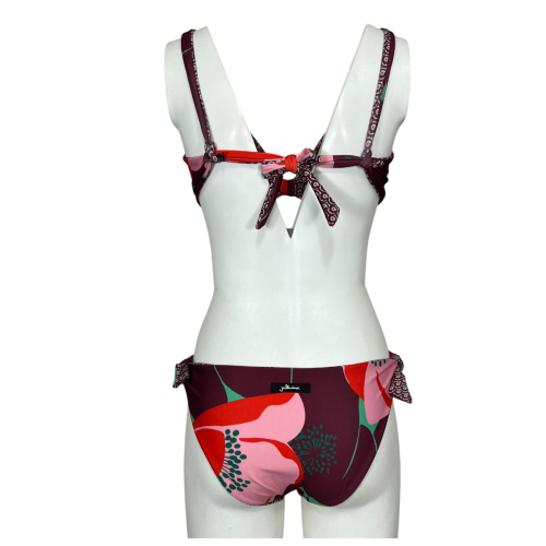 JUSTMINE bikini vela double-face coppa C bordeaux/rosa/rosso/verde B2699C 1142 MADE IN ITALY