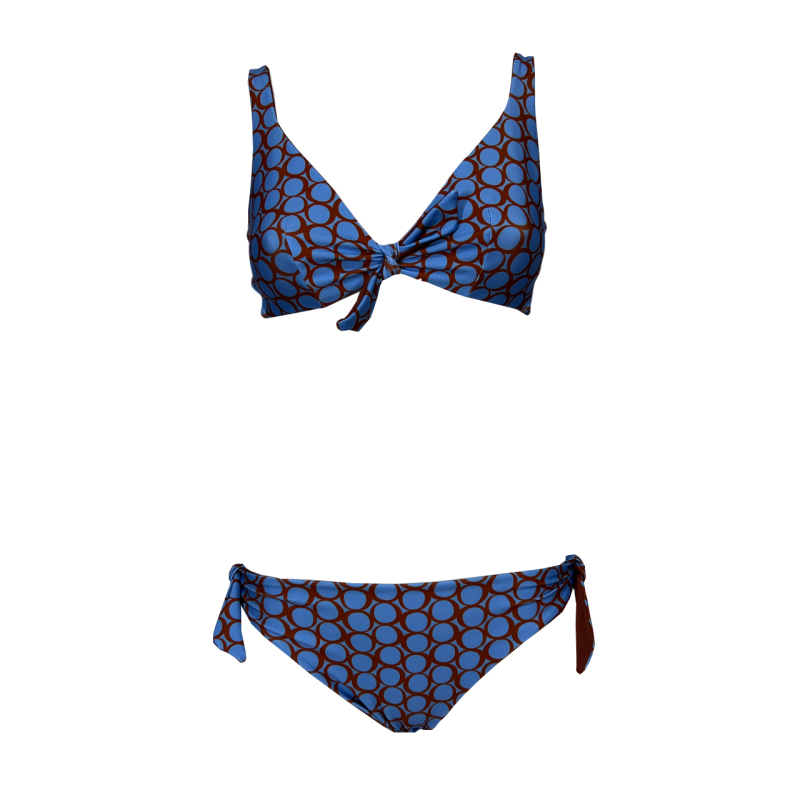 JUSTMINE bikini sail double-face cup C light blue/brick B2699C 1140 MADE IN ITALY
