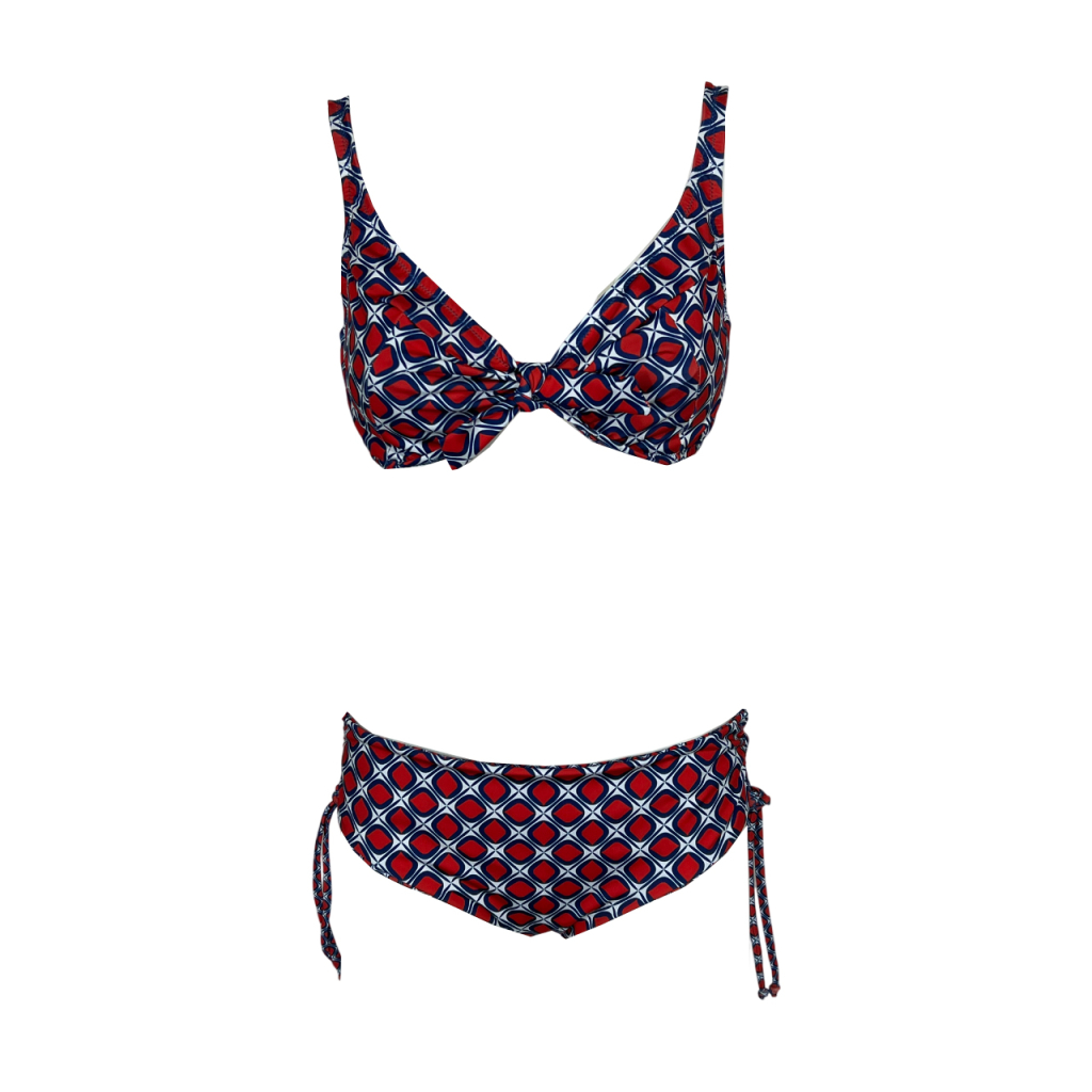 FEELING by JUSTMINE double-face bikini cup C blue/red/white B2848C 6103 MADE IN ITALY