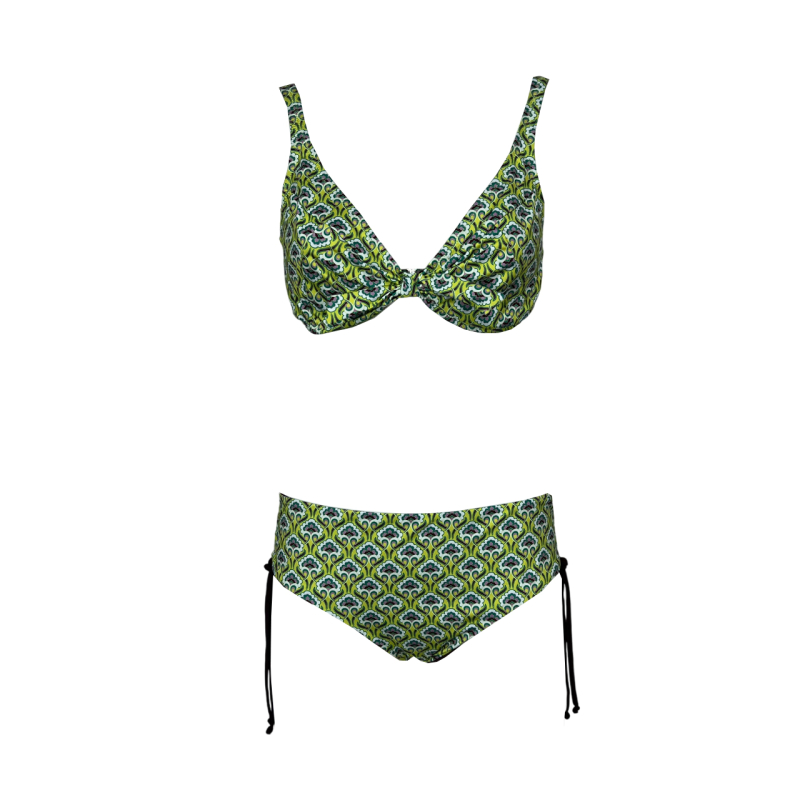 FEELING by JUSTMINE double-face bikini cup C green/lime pattern B2848C 6101 MADE IN ITALY