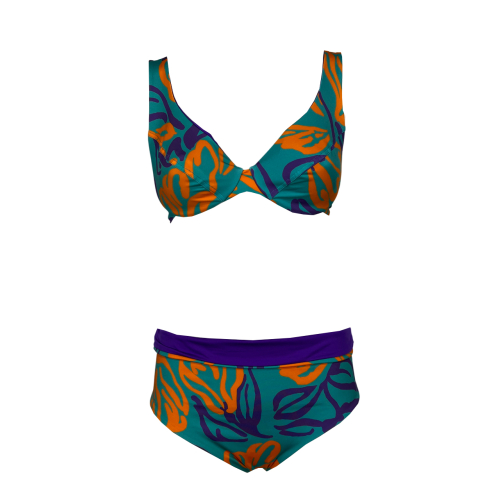 FEELING by JUSTMINE double-face bikini cup C aqua/orange/purple B2627C 6102 MADE IN ITALY
