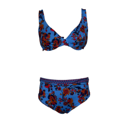 FEELING by JUSTMINE bikini double-face coppa C azzurra/multicolor B2627C 6100 MADE IN ITALY
