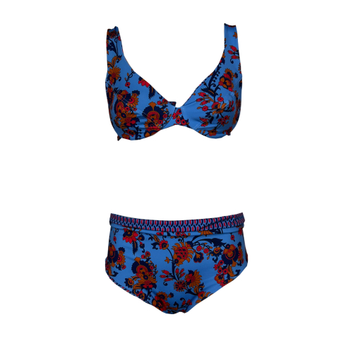 FEELING by JUSTMINE double-face bikini cup C light blue/multicolor B2627C 6100 MADE IN ITALY