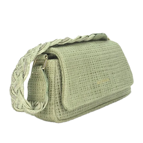 ALMALA mini bag suede effect mesh MIA 100% leather MADE IN ITALY