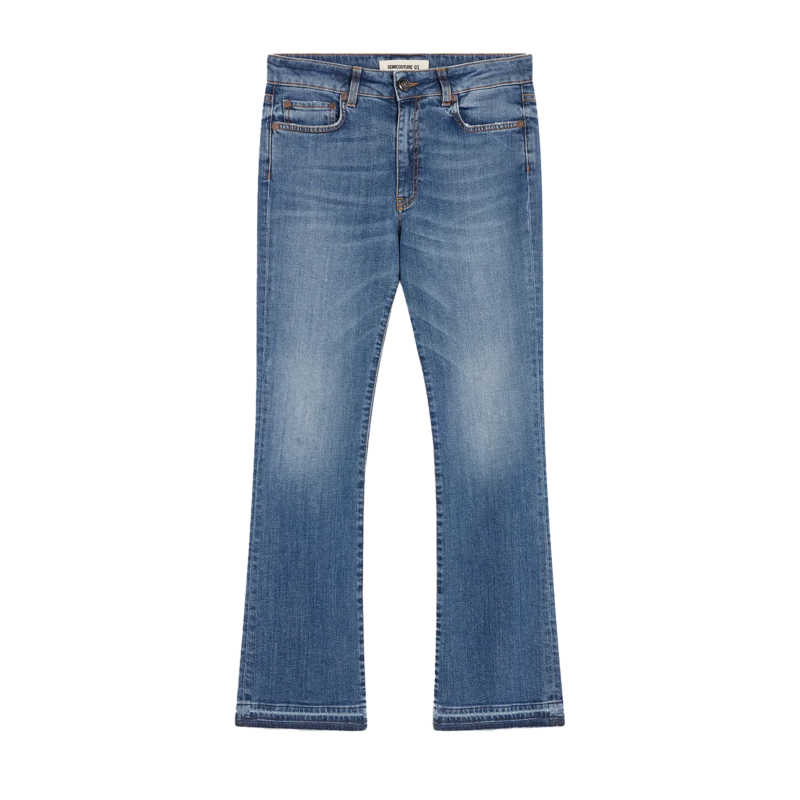 SEMICOUTURE jeans stone wash trombetta Y5SY14 FREDERICK MADE IN ITALY
