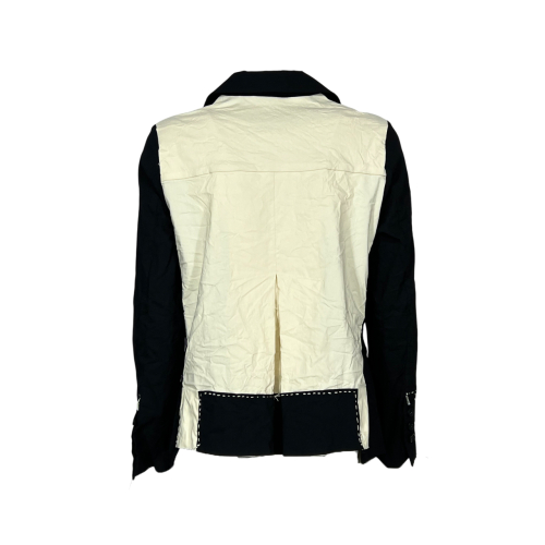 TADASHI women's jacket two-tone technical fabric cream/black slim P256037 MADE IN ITALY