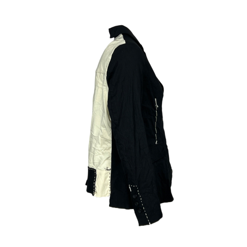 TADASHI women's jacket two-tone technical fabric cream/black slim P256037 MADE IN ITALY