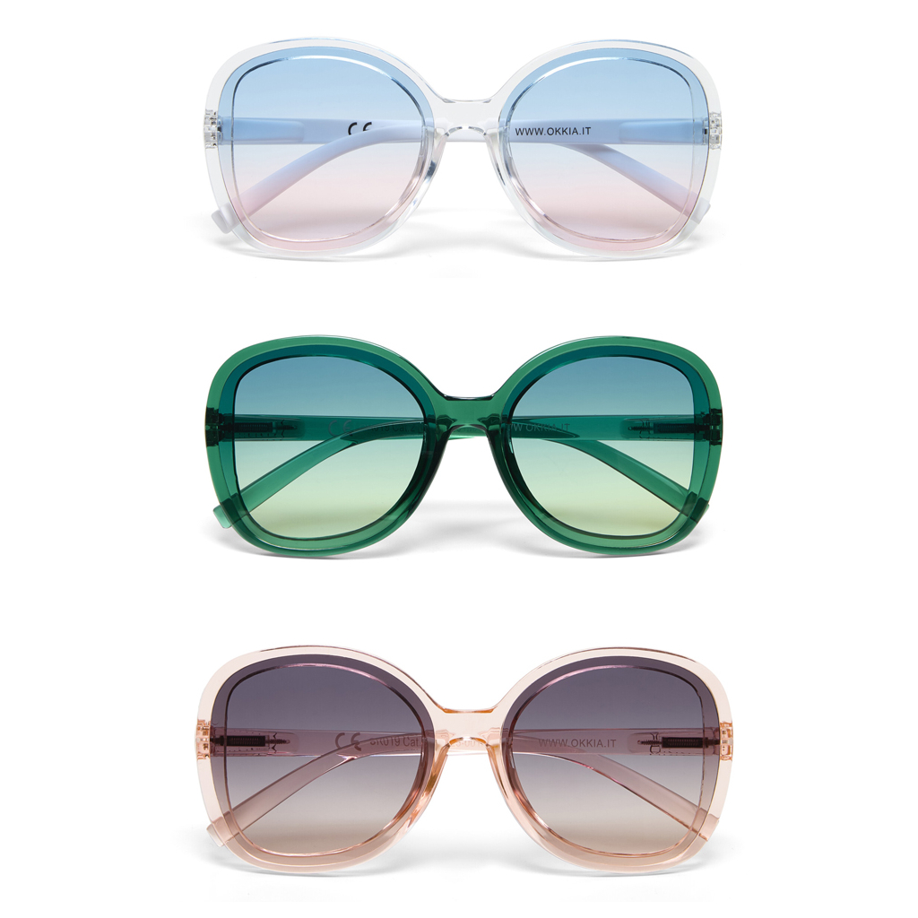 OKKIA women's pre-assembled Butterfly ANNA sunglasses with soft touch frame and overlap lenses.
