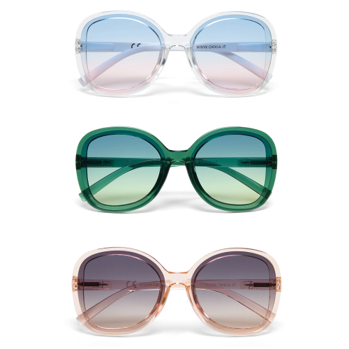 OKKIA women's pre-assembled Butterfly ANNA sunglasses with soft touch frame and overlap lenses.