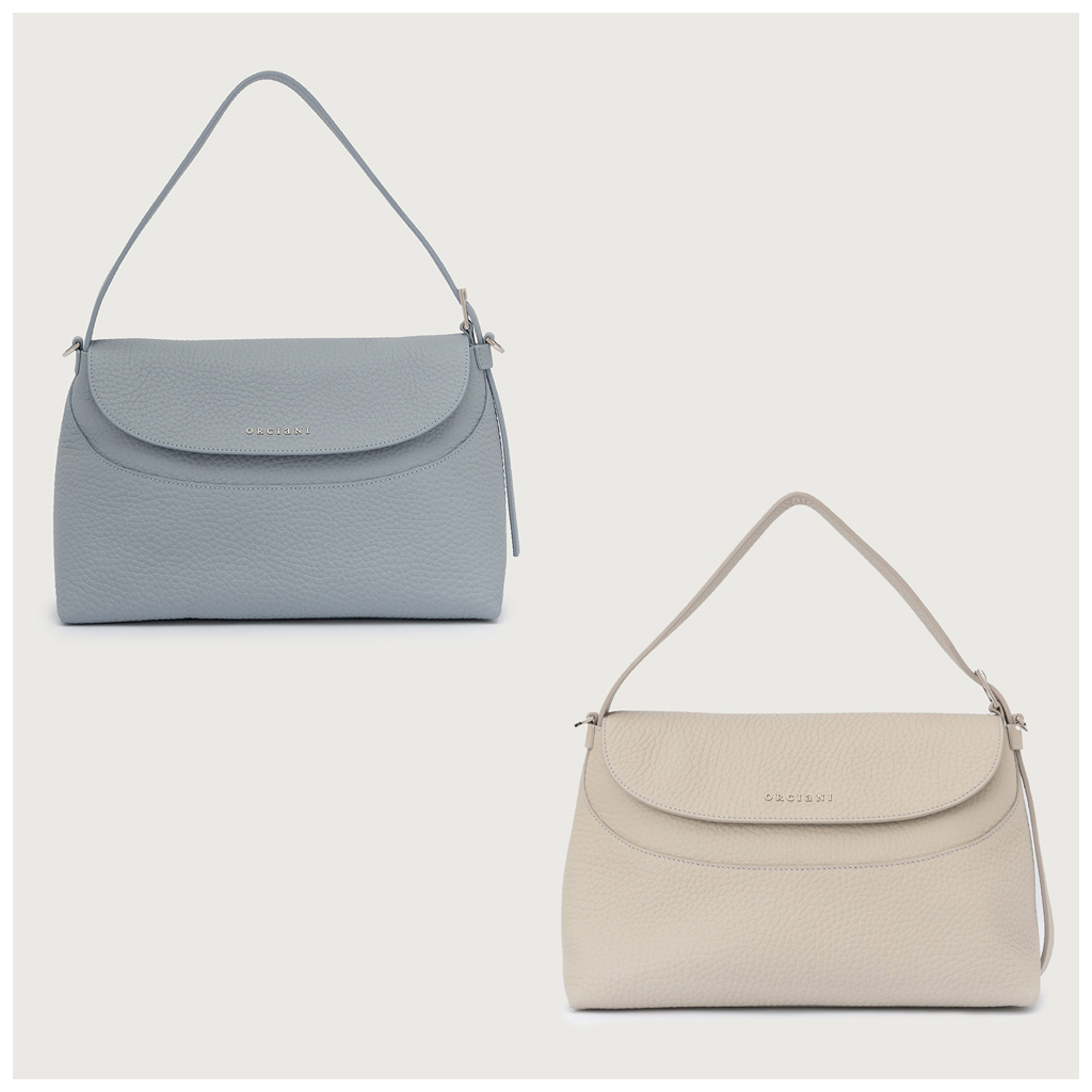 ORCIANI Borsa a spalla Nana Soft in pelle martellata con tracolla B02176 MADE IN ITALY ORCIANI Borsa a spalla Nana Soft in pelle martellata con tracolla B02176 MADE IN ITALY