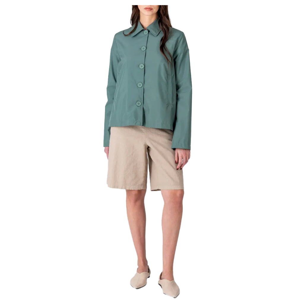 CENSURED giacca donna nylon look tecnico verde svasata GWC188THP05 CENSURED giacca donna nylon look tecnico verde svasata GWC188THP05