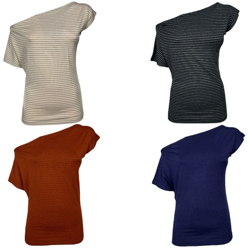 ORIMUSI women's t-shirt small stripes lurex CARDO LUREX MADE IN ITALY