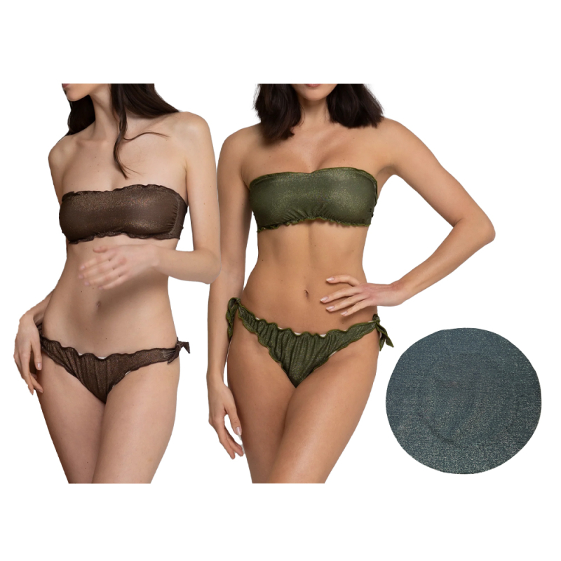WIKINI bandeau bikini lined lurex plain FRU FRU BANDEAU MADE IN ITALY