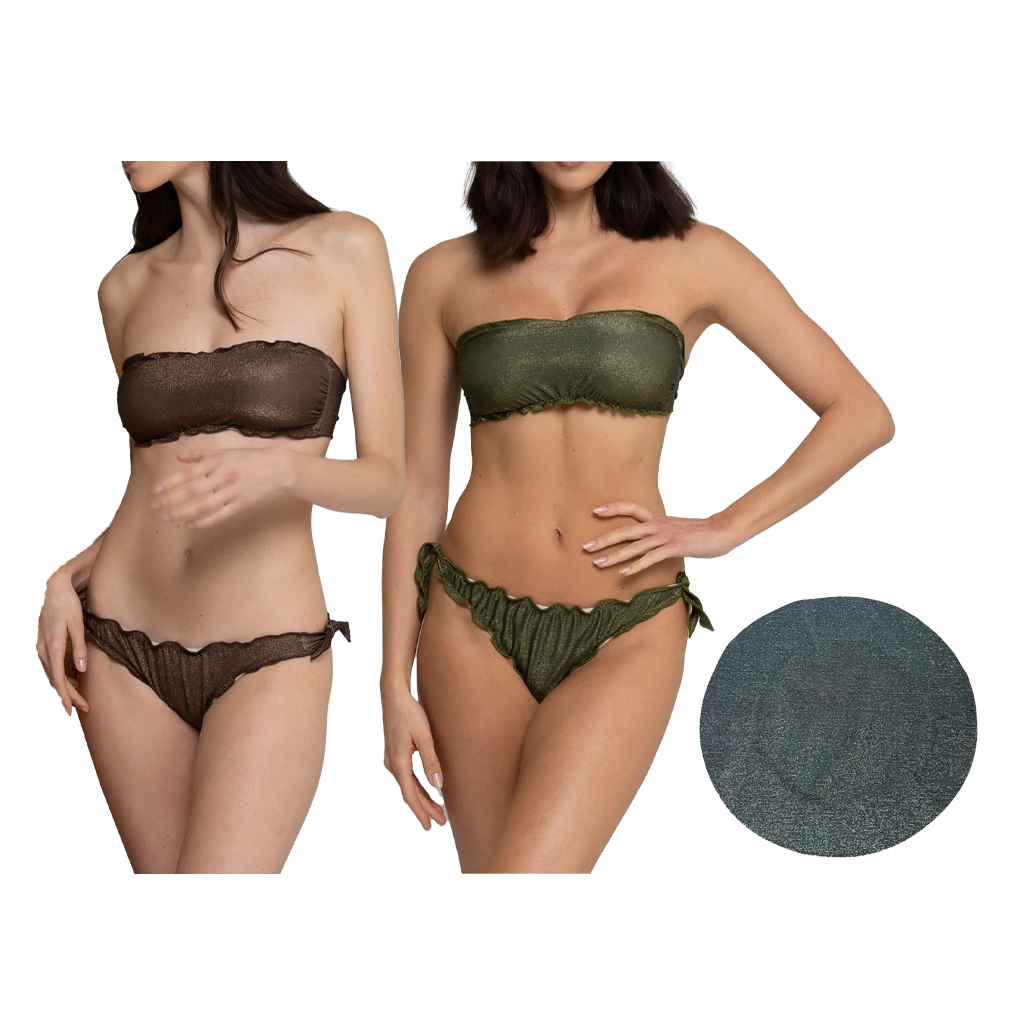 WIKINI bandeau bikini lined lurex plain FRU FRU BANDEAU MADE IN ITALY