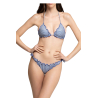 WIKINI bikini triangolo foderato lurex riga blu/panna FRU FRU RIGHE  MADE IN ITALY