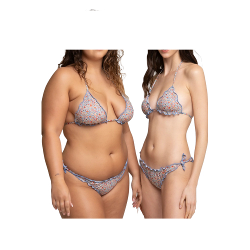 WIKINI bikini triangolo foderato liberty london celeste/multicolor FRU FRU C058 MADE IN ITALY
