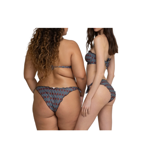 copy of WIKINI lined bandeau bikini liberty london pattern white/multicolor FRU FRU BAND C062 MADE IN ITALY