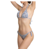 WIKINI bikini triangolo foderato panna/azzurro MEGAN CO50 MADE IN ITALY