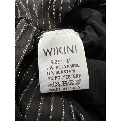 WIKINI costume donna intero nero righe lurex oro LUMIER MADE IN ITALY