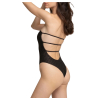 WIKINI costume donna intero nero righe lurex oro LUMIER MADE IN ITALY