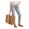 MOLLY BRACKEN Borsa Cestino in paglia intrecciata beige H162DE