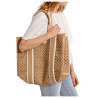 MOLLY BRACKEN Borsa Cestino in paglia intrecciata beige H162DE
