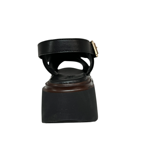 CHARLY FOX women's leather sandal black crossed 11341 100% leather MADE IN ITALY