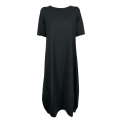NEIRAMI abito donna jersey nero a ovetto B130JS MADE IN ITALY