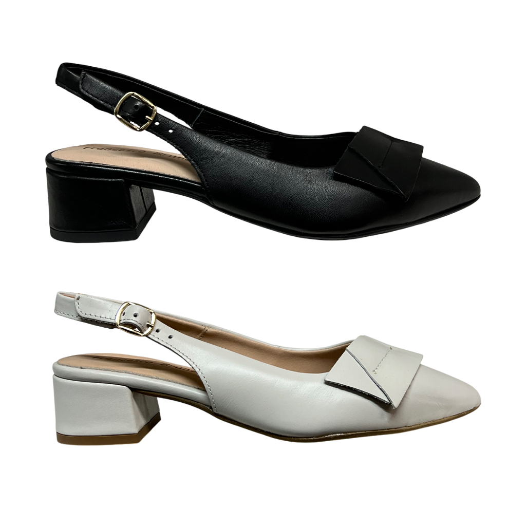 FRANCESCO BRUNELLI slingback donna a punta 5116 100% pelle