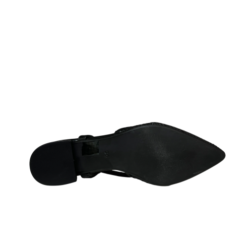 FRANCESCO BRUNELLI slingback donna a punta nera 5115 100% pelle