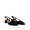 FRANCESCO BRUNELLI slingback donna a punta nera 5115 100% pelle