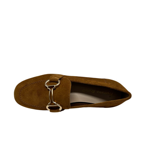 FRANCESCO BRUNELLI mocassino donna camoscio cuoio 5103 100% pelle