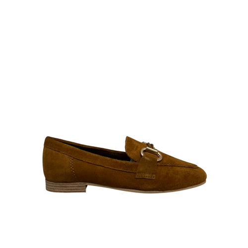 FRANCESCO BRUNELLI mocassino donna camoscio cuoio 5103 100% pelle