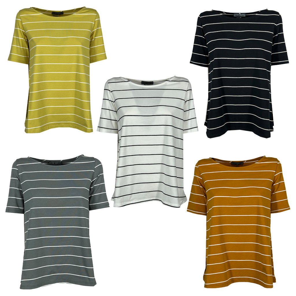 NEIRAMI women's flared striped t-shirt B53RG MADE IN ITALY