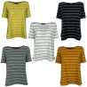 NEIRAMI women's flared striped t-shirt B53RG MADE IN ITALY