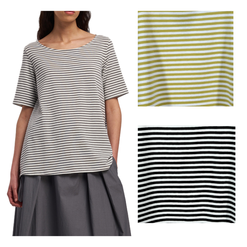NEIRAMI t-shirt donna svasata righe B53ST MADE IN ITALY