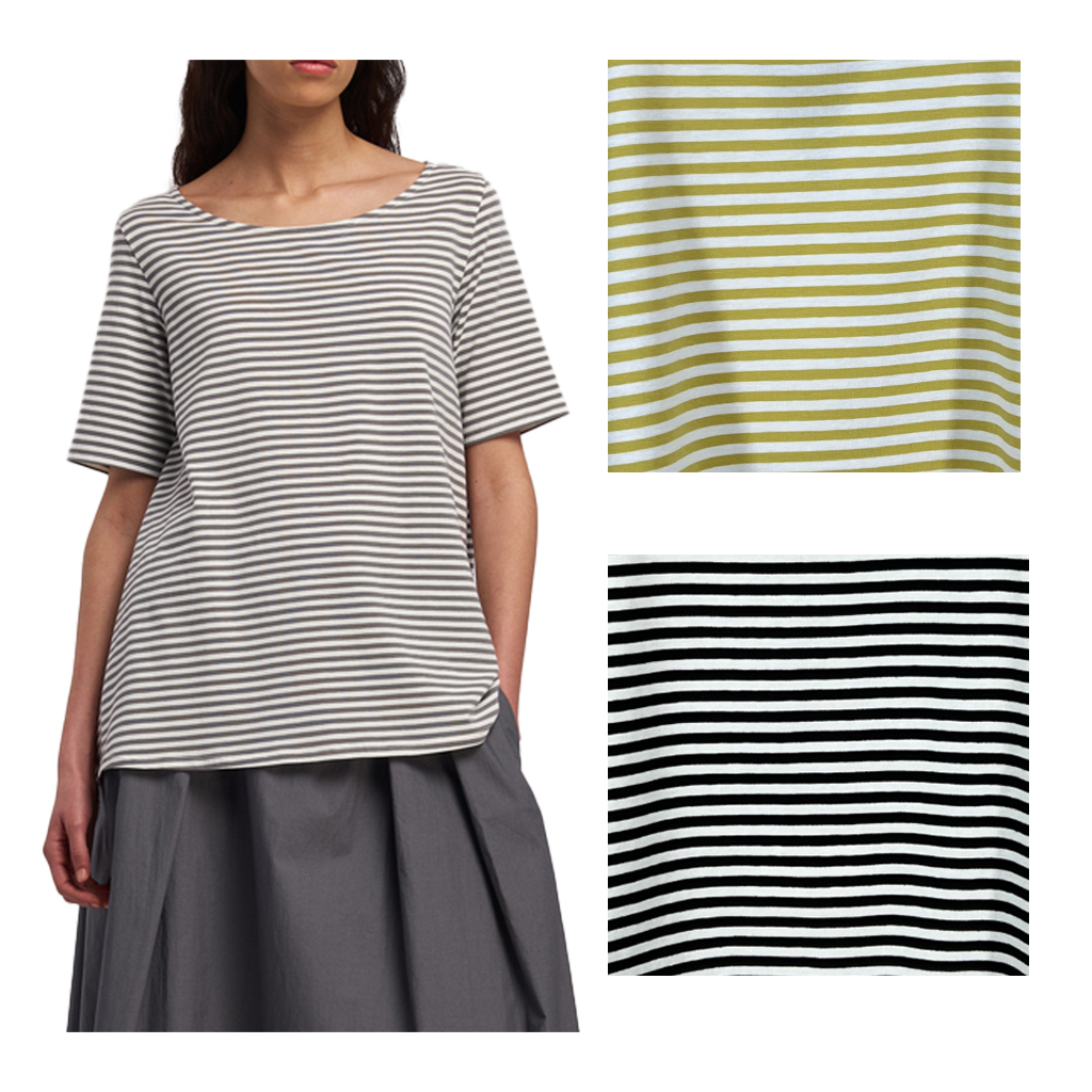 NEIRAMI t-shirt donna svasata righe B53ST MADE IN ITALY NEIRAMI t-shirt donna svasata righe B53ST MADE IN ITALY