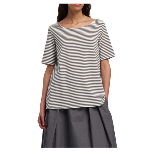 NEIRAMI t-shirt donna svasata righe B53ST MADE IN ITALY