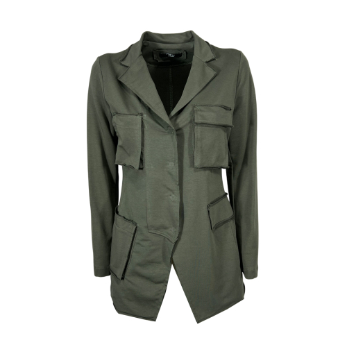 TADASHI women's jacket military brushed sweatshirt P256114 MADE IN ITALY