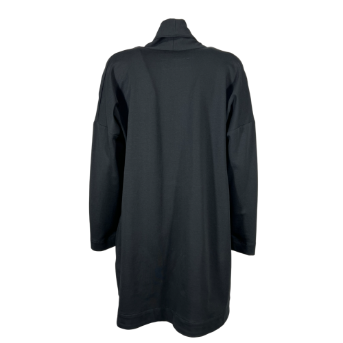 TADASHI spolverino donna felpa garzata nera sciallato P256076 MADE IN ITALY