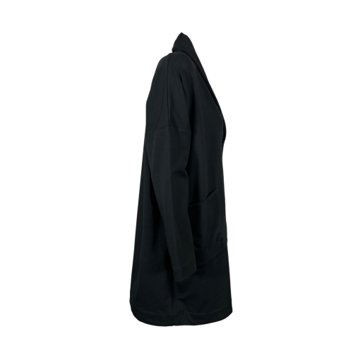 TADASHI spolverino donna felpa garzata nera sciallato P256076 MADE IN ITALY