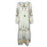 MD’M abito donna avorio con ricami multicolor balza finale 2.75.100.05 100% cotone