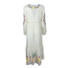 MD’M abito donna avorio con ricami multicolor balza finale 2.75.100.05 100% cotone