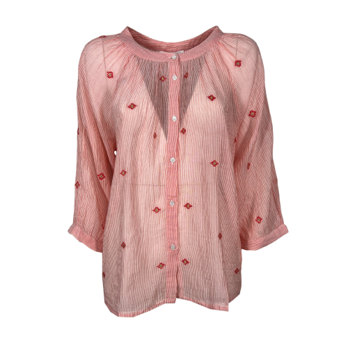 MD’M camicia donna righe corallo/bianco 2.61.068.36 100% cotone
