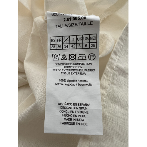 MD’M STUDIO women’s ivory flared blouse buttoned back 2.61.065.06 100% cotton
